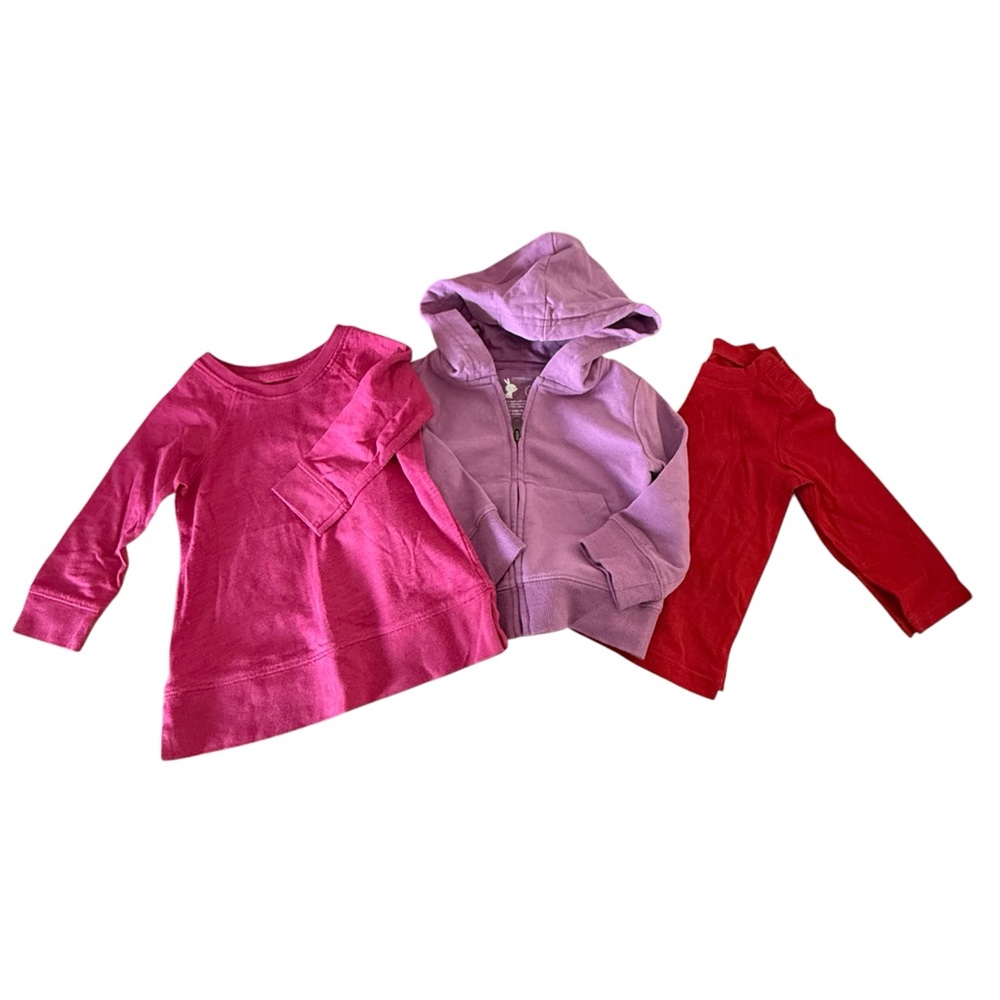 Primary Girl’s Top Bundle Red Pink Purple Size 6-12 Months